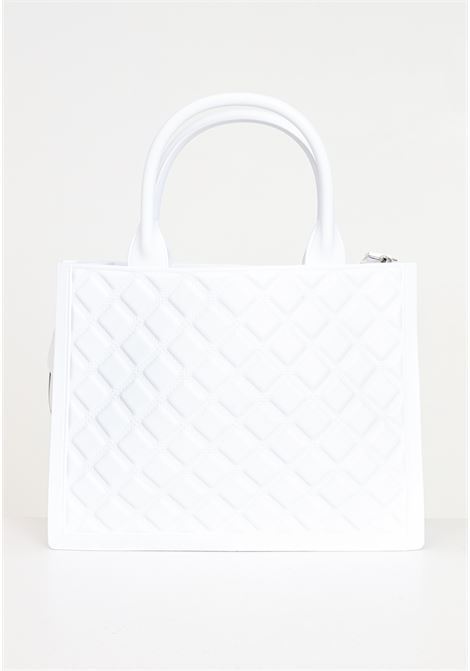 White women's bag with quilted design Flat Buby M MARC ELLIS | FLAT BUBY MOFF BLANC/SILVER